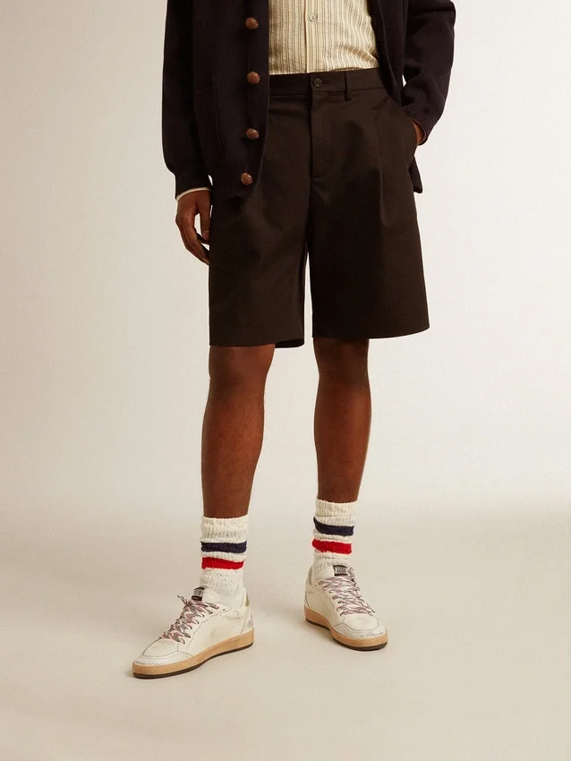 Bermudashorts för herr i svart bomull