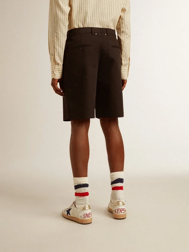 Bermudashorts för herr i svart bomull