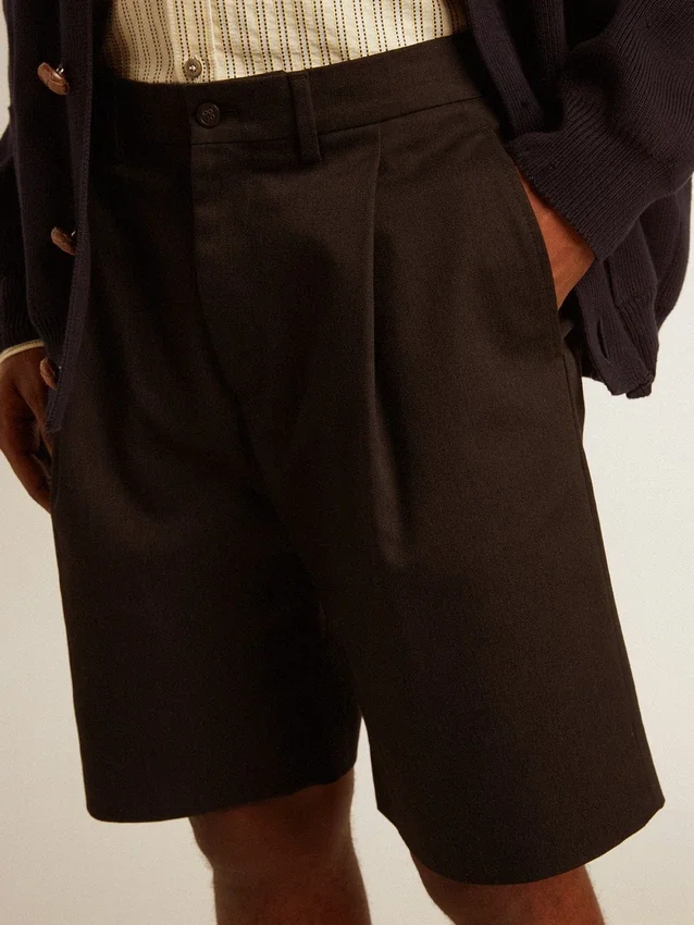 Bermudashorts för herr i svart bomull