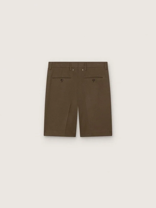 Bermudashorts i ullgabardin för herr