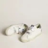 Biobaserade Old School-sneakers med perforerad stjärna och glitter på hälfliken