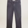 Blå chinos för herr med sliten look