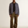 Blå herrjacka i denim av bomull med sliten look