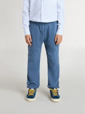 Blå joggingbyxor för barn med broderi