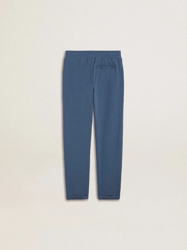 Blå joggingbyxor för barn med broderi