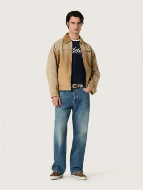 Blåa, löst sittande jeans i mediumtvätt