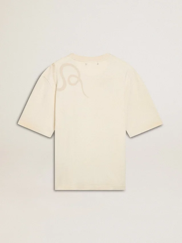 CNY slitenvit T-shirt i avslappnad passform