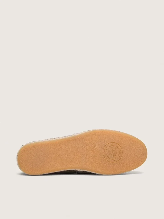 Cruise-espadriller för herr i militärgrön canvas med vita vandringsskosnören