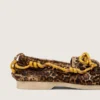 Cruise-loafer för herr i ponnyskinn med leopardmönster
