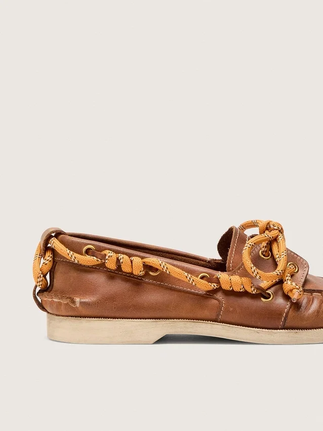 Cruise-Loafers för damer i tobaksfärgat läder