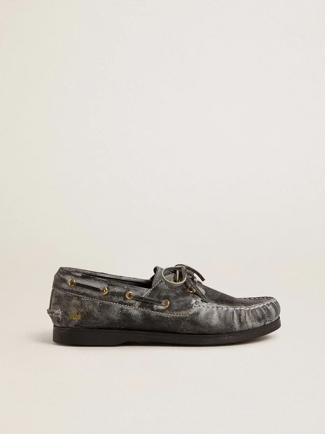 Cruise Teen-loafers i svart läder med slitet utseende
