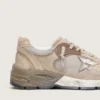 Dad-Star för herr i beige mesh och mocka med silverfärgad läderstjärna