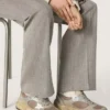 Dad-Star för dam i duvgrå mocka och silverfärgat nät med vit läderstjärna och hälflik i mocka