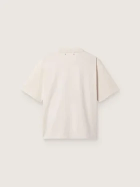 Dam-T-shirt i vit bomullsjersey med stjärntryck