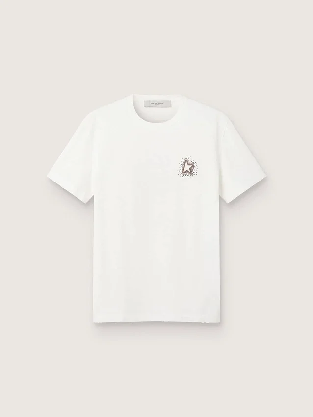 Dam-T-shirt med tryck på ryggen