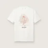 Dam-T-shirt med tryck på ryggen