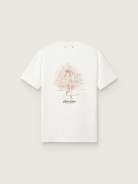 Dam-T-shirt med tryck på ryggen