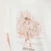 Dam-T-shirt med tryck på ryggen