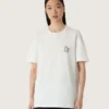 Dam-T-shirt med tryck på ryggen