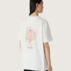 Dam-T-shirt med tryck på ryggen