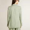 Dambavajer i salviagrön ull