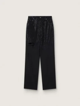 Dambyxor i bomullsdenim med kristalldekoration i skuggad effekt