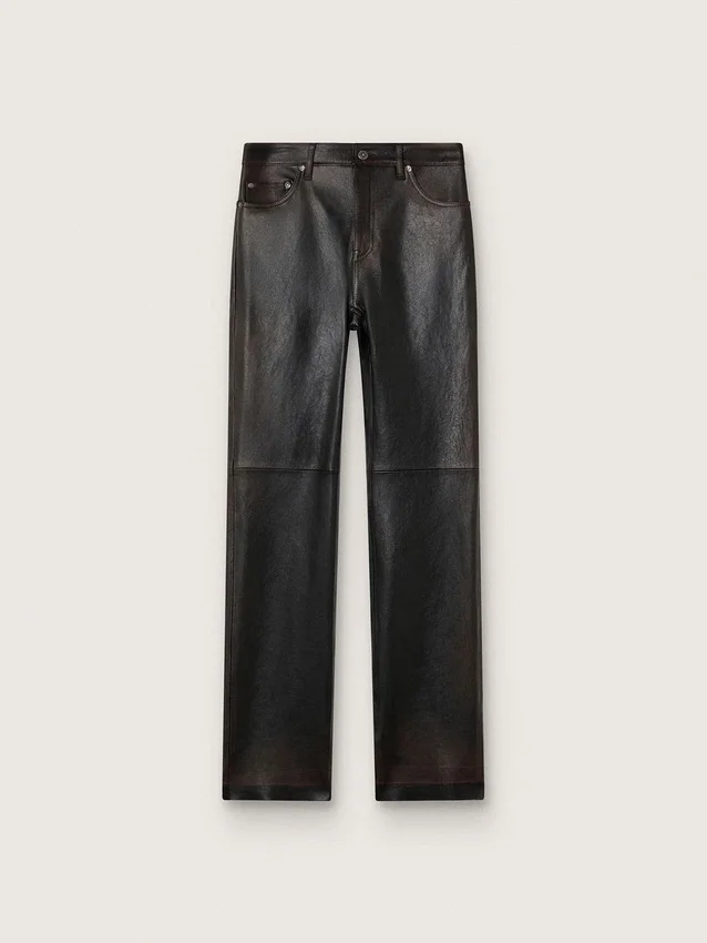 Dambyxor i mörk vinröd nappa med vintagefinish