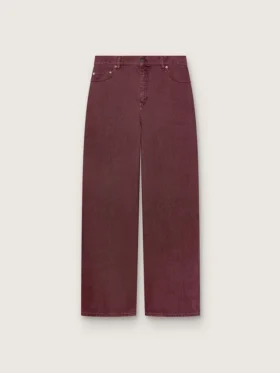 Dammjeans i vinröd denim