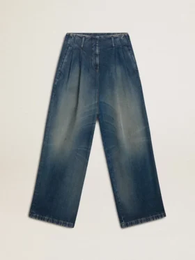Dammjeans med vid ben och medium tvätt för det kinesiska nyåret