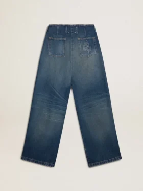 Dammjeans med vid ben och medium tvätt för det kinesiska nyåret