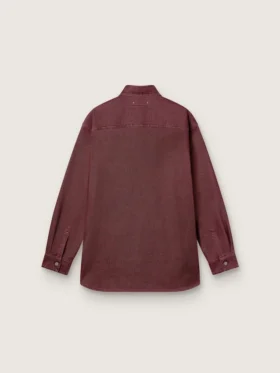 Damskjorta i vinröd denim