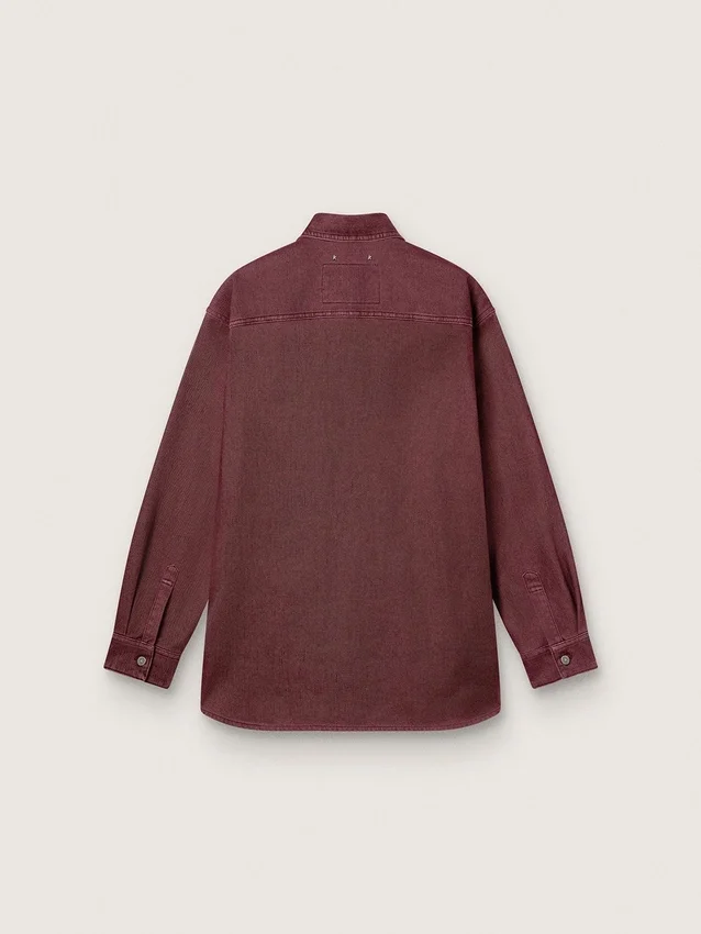 Damskjorta i vinröd denim