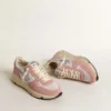 Damskor med Running Sole i grå mesh och mocka med silverglittrande stjärna