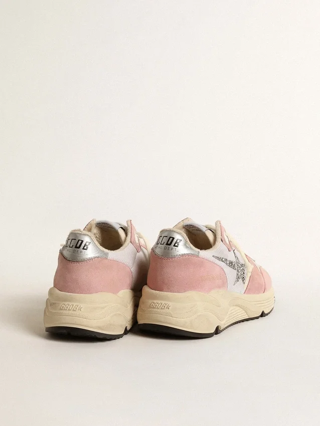 Damskor med Running Sole i grå mesh och mocka med silverglittrande stjärna