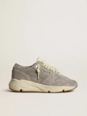 Damskor med Running Sole i grå mocka med grå mockastjärna och hälflik