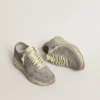 Damskor med Running Sole i grå mocka med grå mockastjärna och hälflik