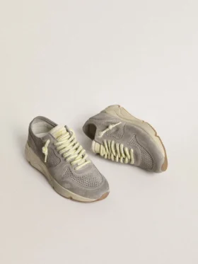 Damskor med Running Sole i grå mocka med grå mockastjärna och hälflik