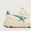 Damskor med Running Sole i krämfärgat nylon och läder med grön läderstjärna