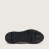 Damskor med Running Sole i krämfärgat nylon och läder med grön läderstjärna