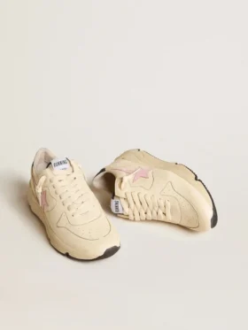 Damskor med Running Sole i nappaläder med rosa läderstjärna och blå läderflik på hälen