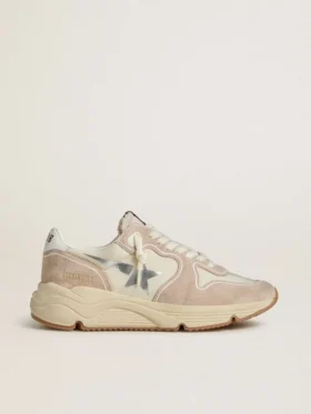 Damskor med Running Sole i nylon och mocka med silvertryckt stjärna och läderflik på hälen