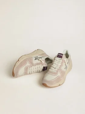 Damskor med Running Sole i nylon och mocka med silvertryckt stjärna och läderflik på hälen