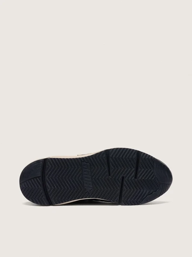 Damskor med Running Sole i svart nappa och mocka