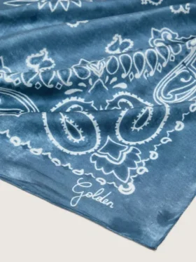 Denimblu Golden Collection-halsduk med paisleymönster