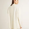 Enradig oversize-kavaj i vitt med sidenlook och broderier