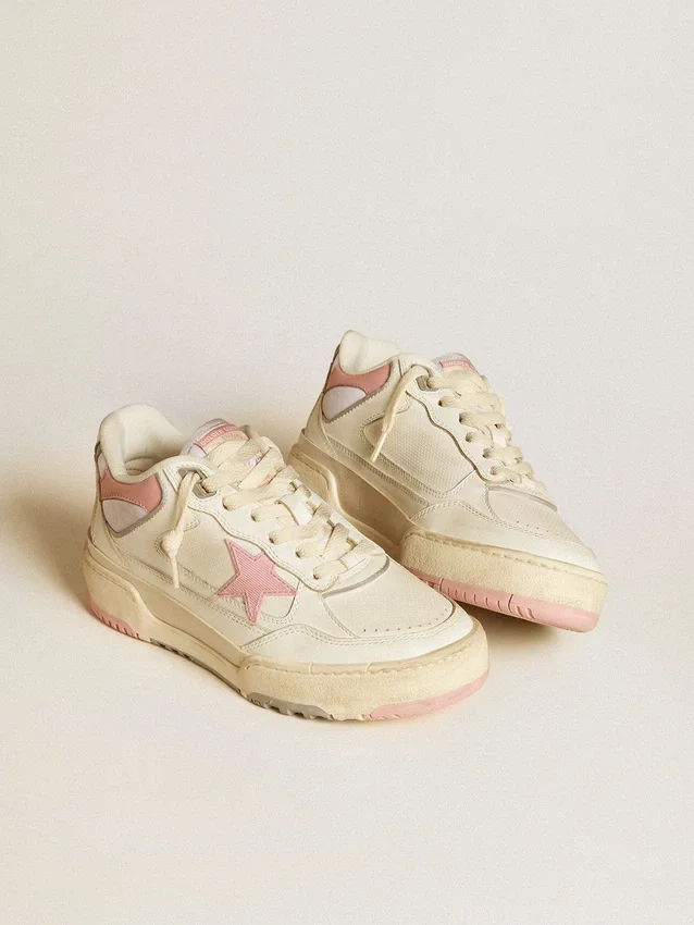 Forty2 för herr med rosa stjärna och vit läderflik på hälen