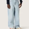 Golden-jeans för pojkar i ljusblå denim med broderad logotyp