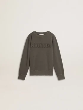 Grå barnsweatshirt med upphöjt logo