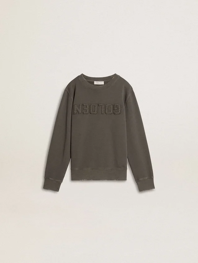 Grå barnsweatshirt med upphöjt logo