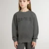Grå barnsweatshirt med upphöjt logo